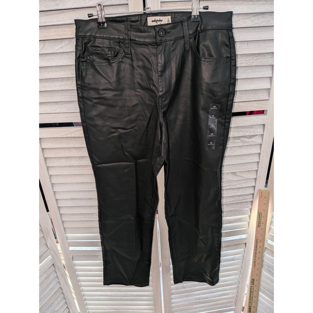 Edgely Black Slim Straight Ankle High Rise Pants Womens 12 Regular NWT‎